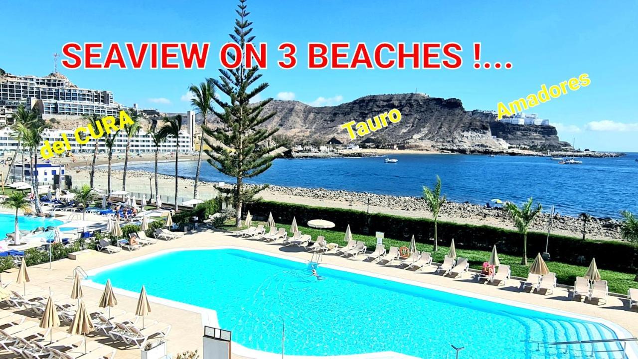 Oceanfront Deluxe-45M,Heated Pools,2Aircondition, 2Tv-65",Dishwasher,600Mb,Lift,Amadores View ! Playa Del Cura  Kültér fotó