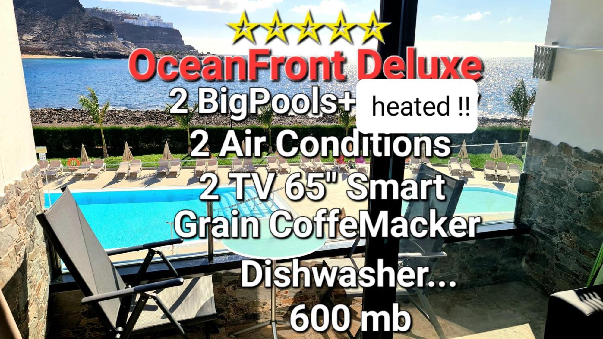 Oceanfront Deluxe-45M,Heated Pools,2Aircondition, 2Tv-65",Dishwasher,600Mb,Lift,Amadores View ! Playa Del Cura  Kültér fotó